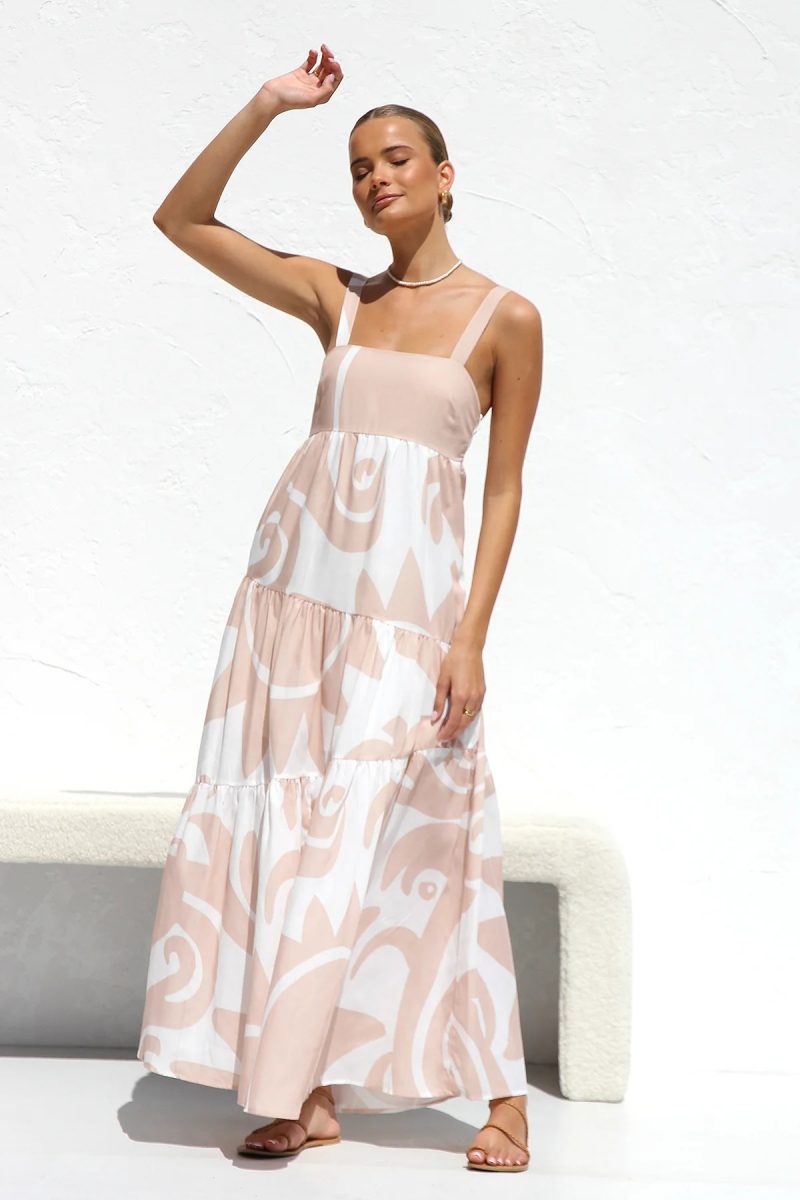 Simple Print Suspenders Swing Dress - Spring/Summer - Image 4