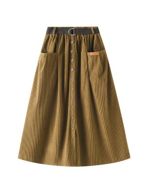 Autumn High Waist Corduroy Skirt