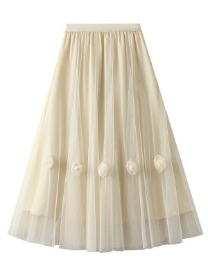 Mesh Draping Swing Skirt: Trendy Elegance