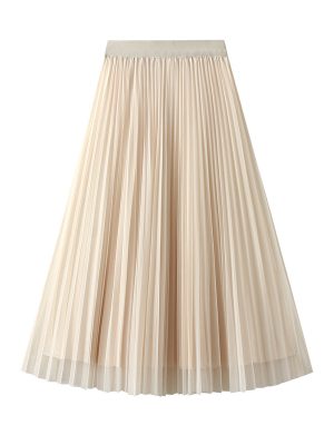 High Waist Two-Sided Tulle Pleated Skirt