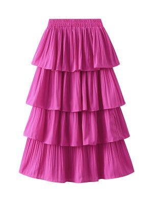 Pleated Big Hem Summer Skirt: Tiered Elegance