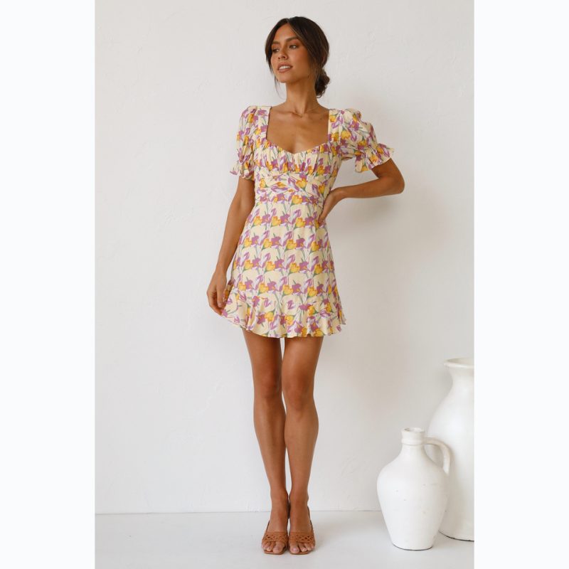 Digital Floral Print A-Line Dress - Spring/Summer - Image 2