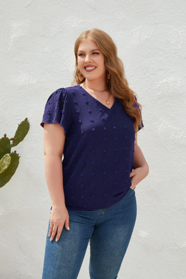 Plus Size V-Neck Casual T-Shirt - Image 3