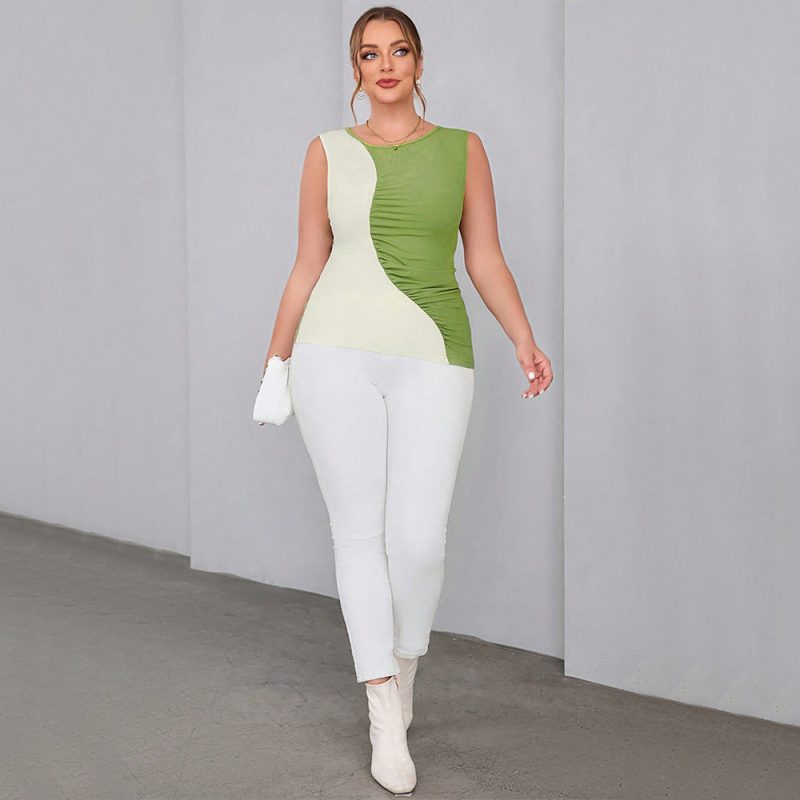 Plus Size Fall Winter Contrast Vest - Image 4