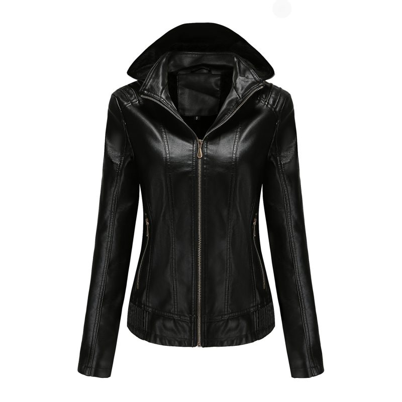 Fleece-Lined Zippered Slim Jacket for Women - Image 2
