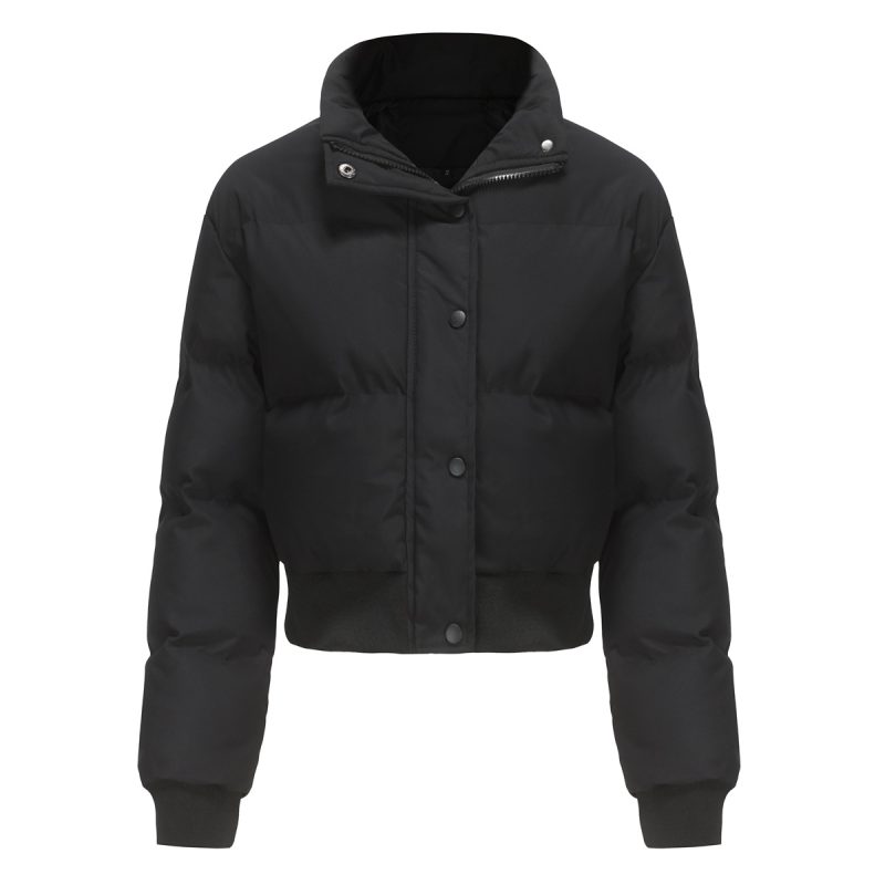 Autumn-Winter Short Cotton Jacket for Women with Long Sleeves - Image 4