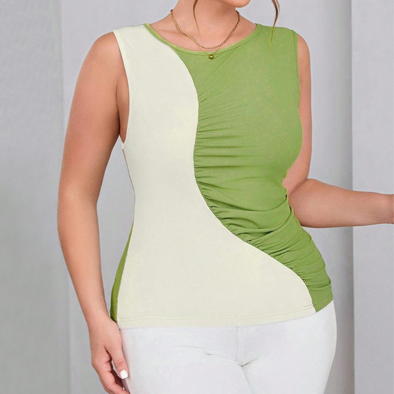 Plus Size Fall Winter Contrast Vest - Image 3