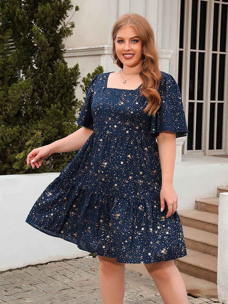 Bronzing Printed Loose Party Dress - Image 2