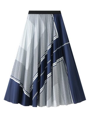 Autumn High Waist Pleated Swing Skirt