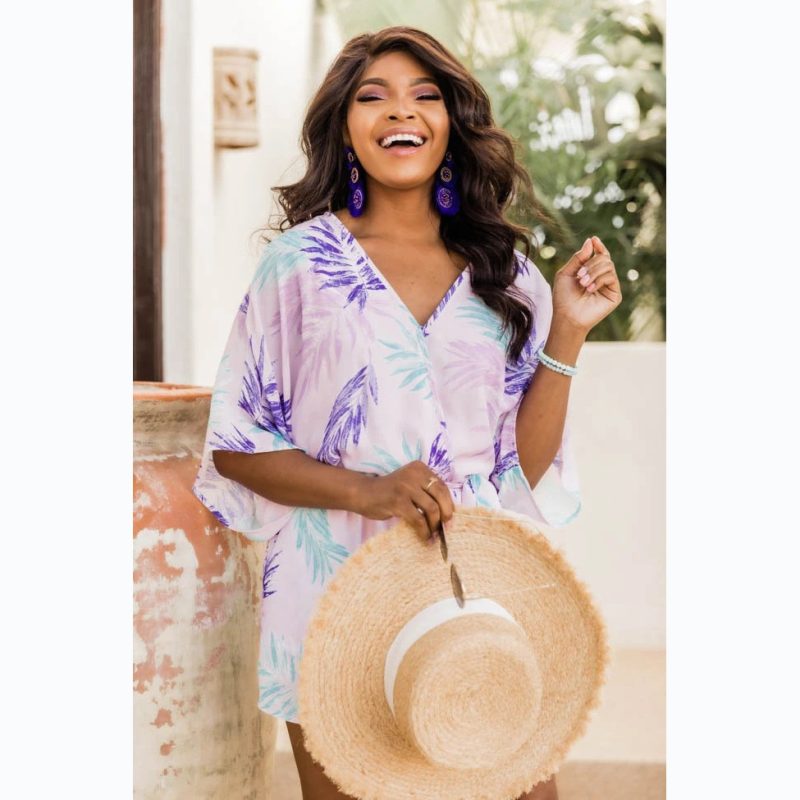 Digital Print V-Neck Casual Dress - Spring/Summer - Image 2
