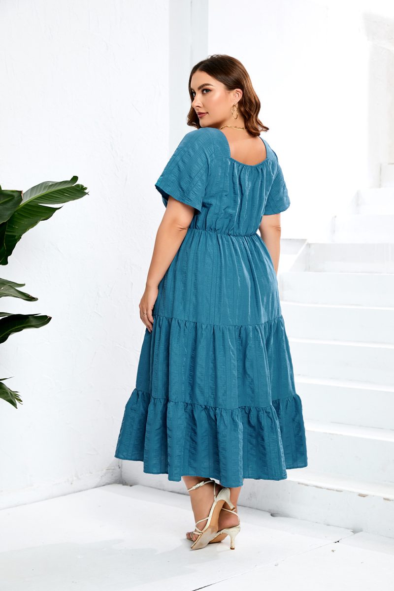 Plus Size V-Neck Long-Sleeve Dress - Image 3