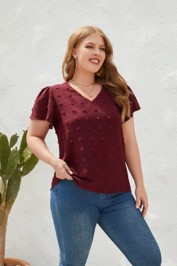 Plus Size V-Neck Casual T-Shirt - Image 4