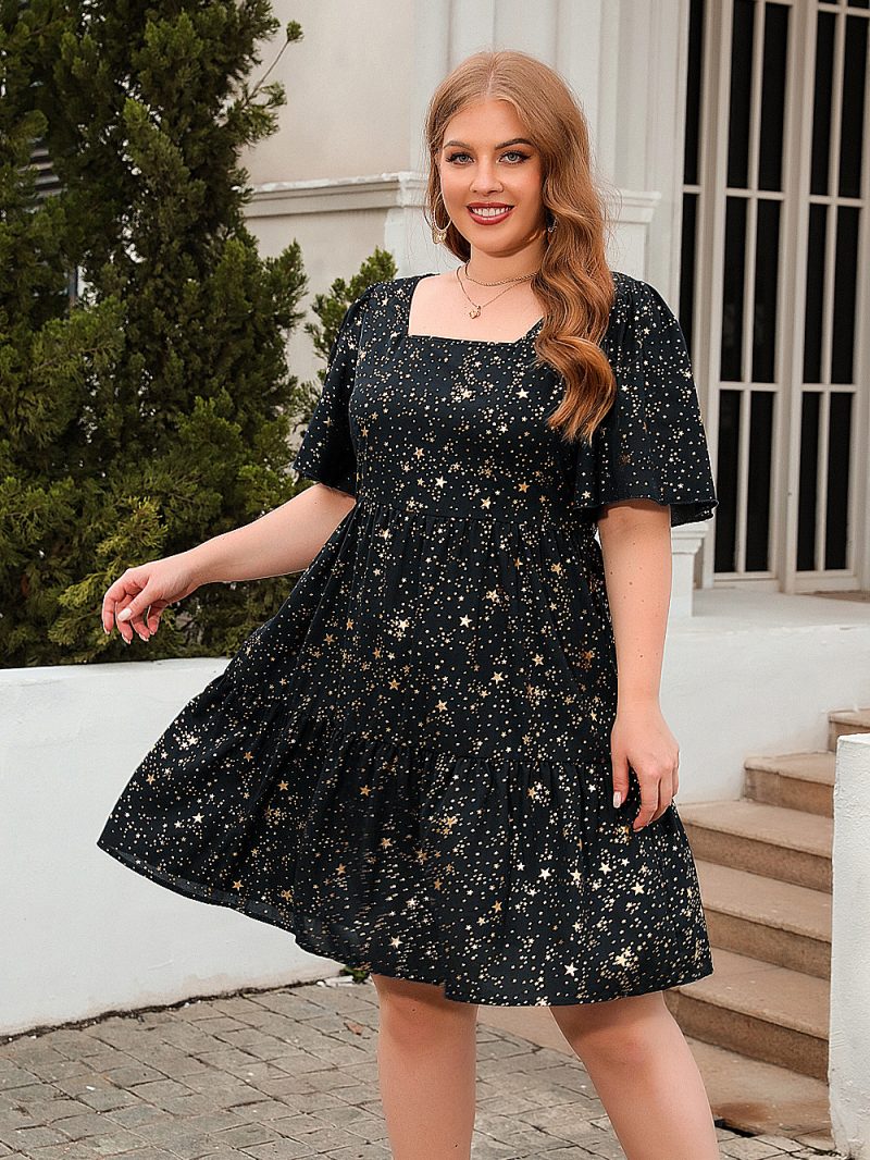 Bronzing Printed Loose Party Dress - Image 3