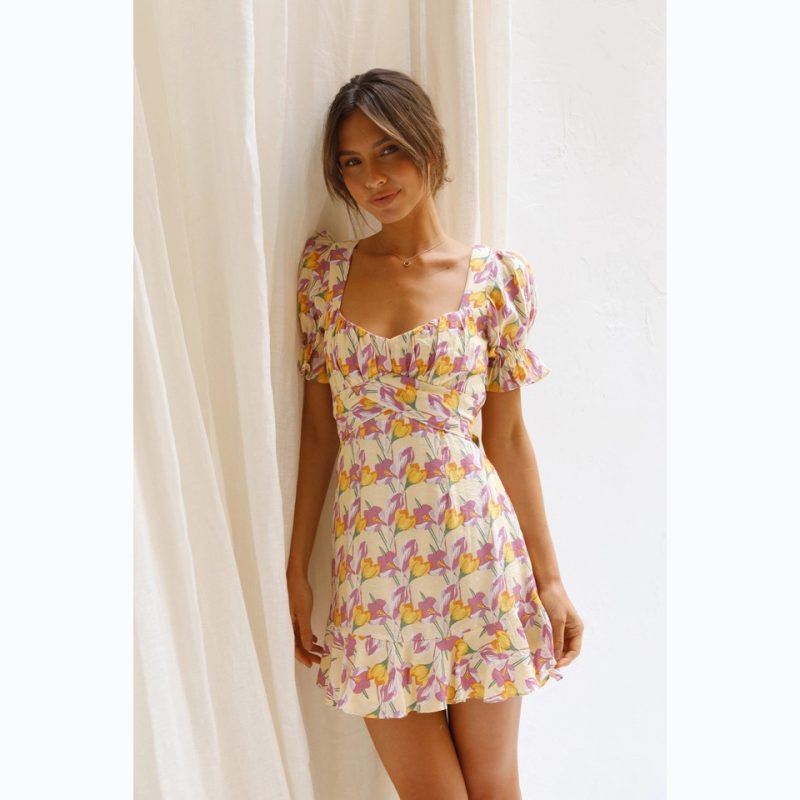 Digital Floral Print A-Line Dress - Spring/Summer - Image 4