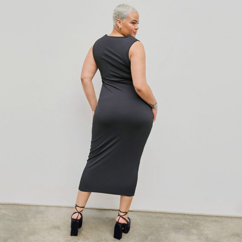 Plus Size Slim Tube Top Sheath Dress - Image 2