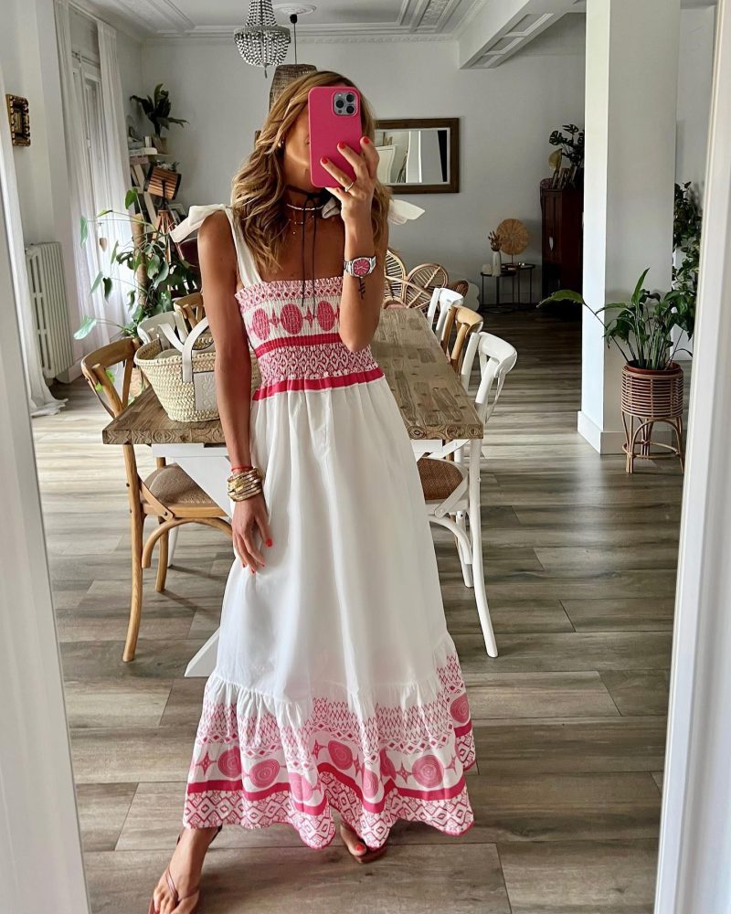 Lace Printing Bohemian Maxi Dress - Summer Sweet