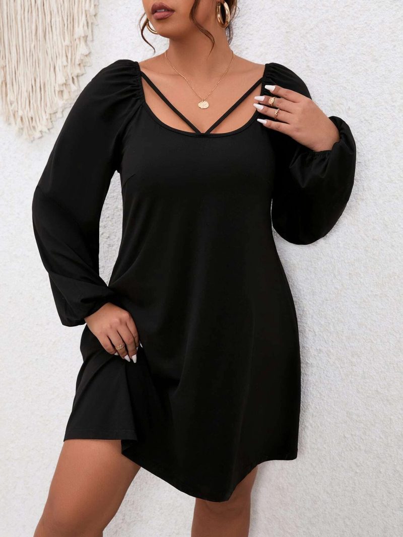 Plus Size A-Line Waist Elegant Dress - Image 2
