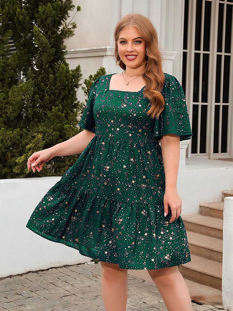 Bronzing Printed Loose Party Dress - Image 5