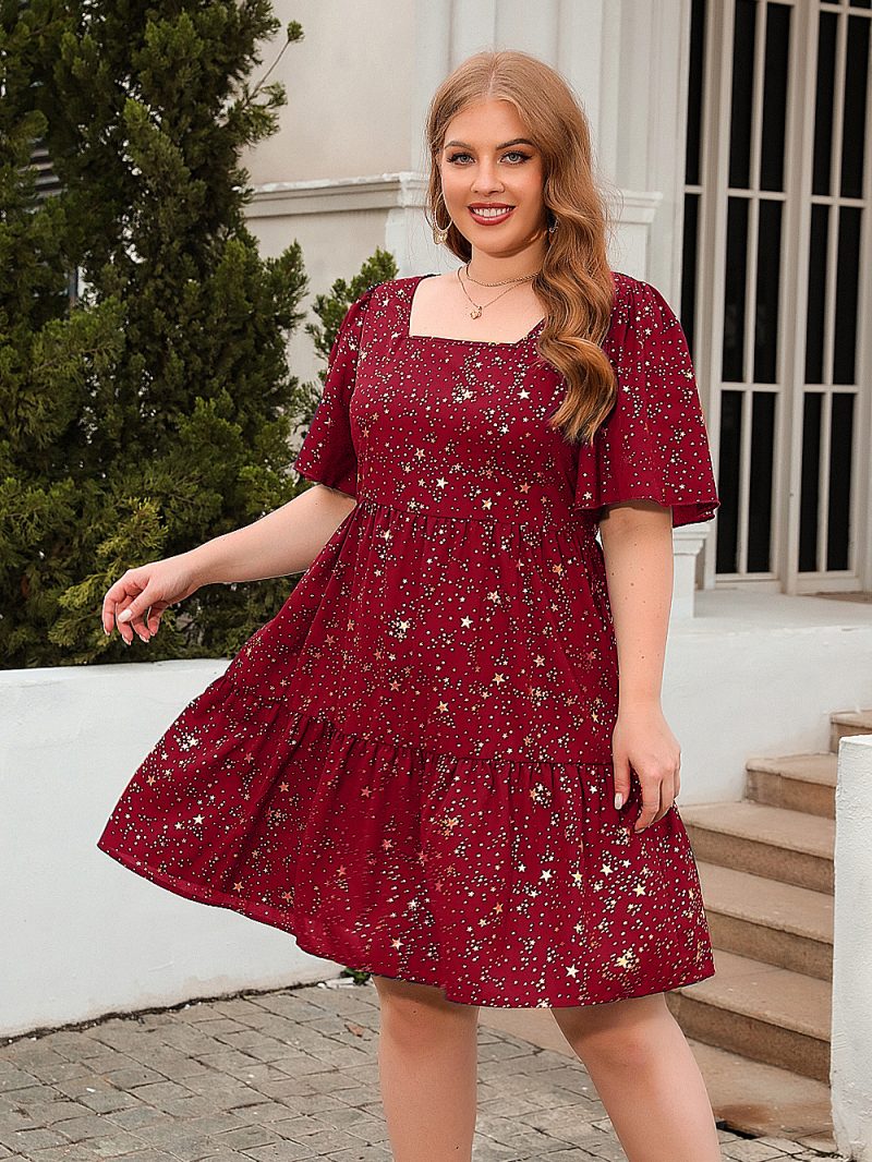 Bronzing Printed Loose Party Dress - Image 4