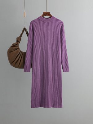 Knitted Dress with Coat: Winter Chic Style