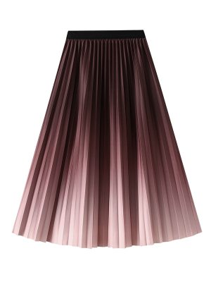 Gradient Pleated Skirt: Spring/Autumn High Waist