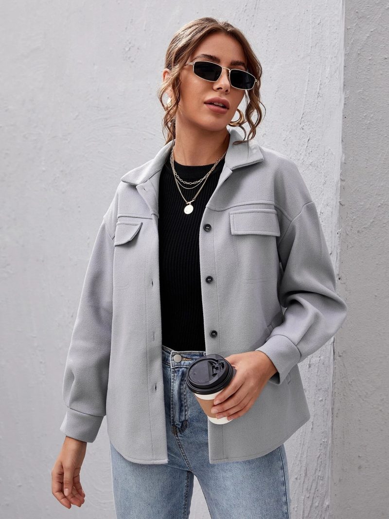Winter Woolen Single-Breasted Coat - All-Match Baggy Style - Image 2