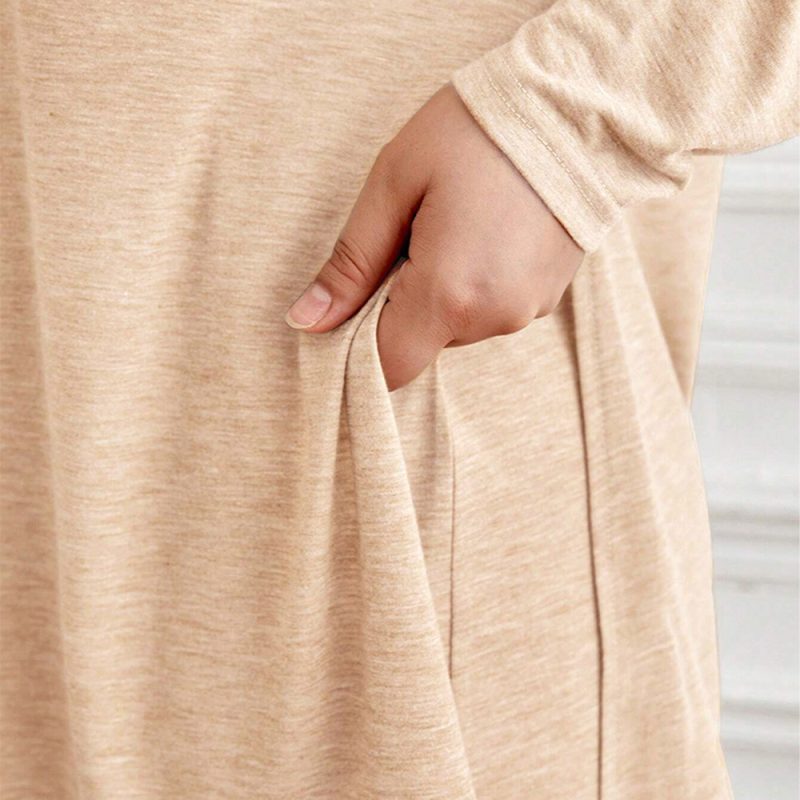 Chic Plus Size Casual Two-Piece Set with Split Long Sleeve T-Shirt and Wide Leg Pants - Image 4