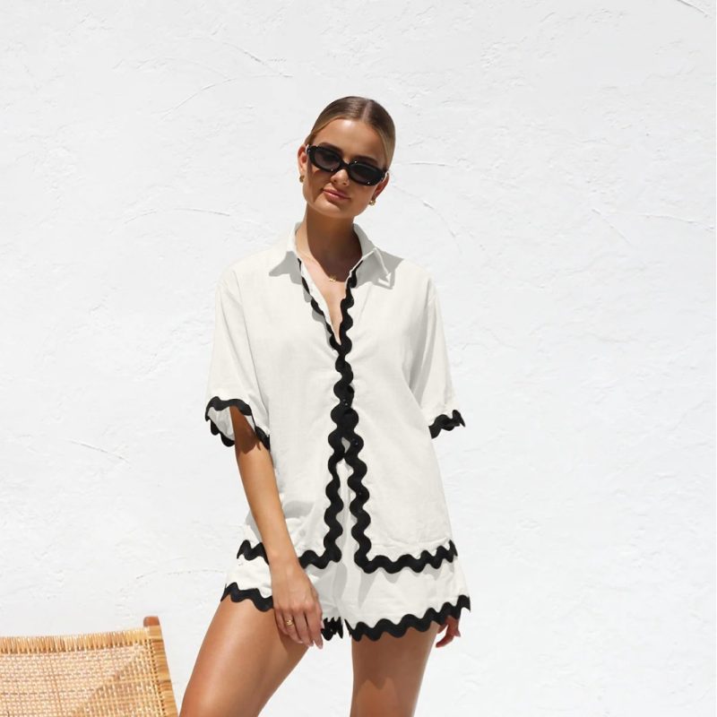 Simple Short Shirt Casual Set - Early Spring Style - Image 2