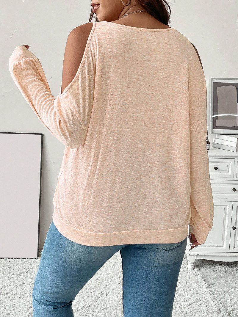 Autumn Winter Plus Size Off-Shoulder Long Sleeve Top - Image 3