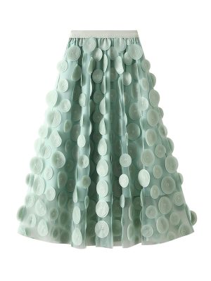 3D Polka Dot Mesh Hepburn Skirt