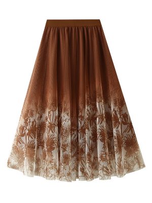 Retro National Gradient Ink Tulle Skirt