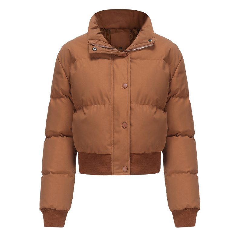 Autumn-Winter Short Cotton Jacket for Women with Long Sleeves - Image 7