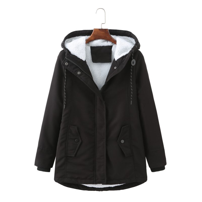 Winter Warm Hooded Lambswool Parka - Image 3