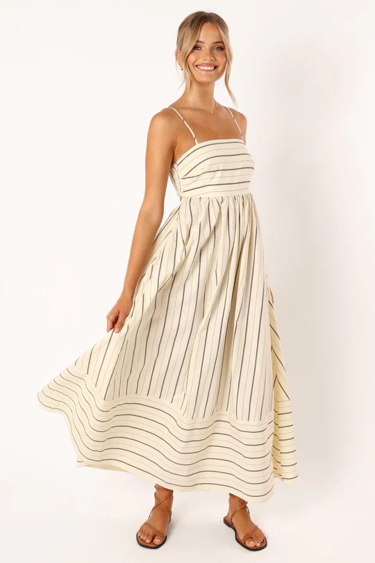 Beige Stripes Dress