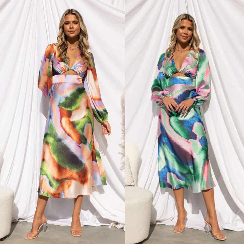 French Blooming Satin Cropped Sheath Dress - Image 4