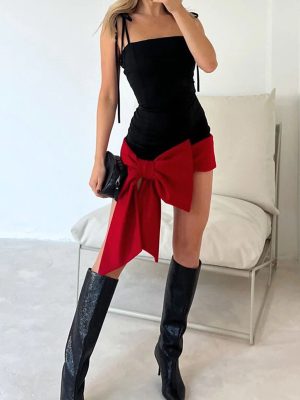 Valentine’s Day Sling Sexy Bow Party Dress