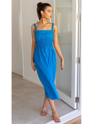 Backless Casual Waist-Tight Mid-Length Dress