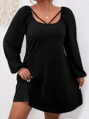 Plus Size A-Line Waist Elegant Dress