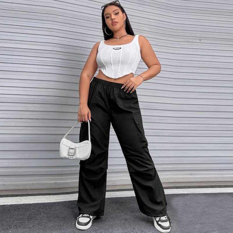Plus Size Autumn Winter Elastic Waist Overalls - Image 2