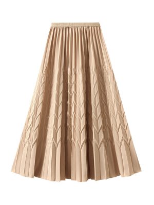 Summer Elastic Waist A-Line Pleated Skirt