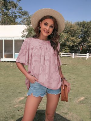 Bell Sleeve Lace Chiffon Top – Summer Style