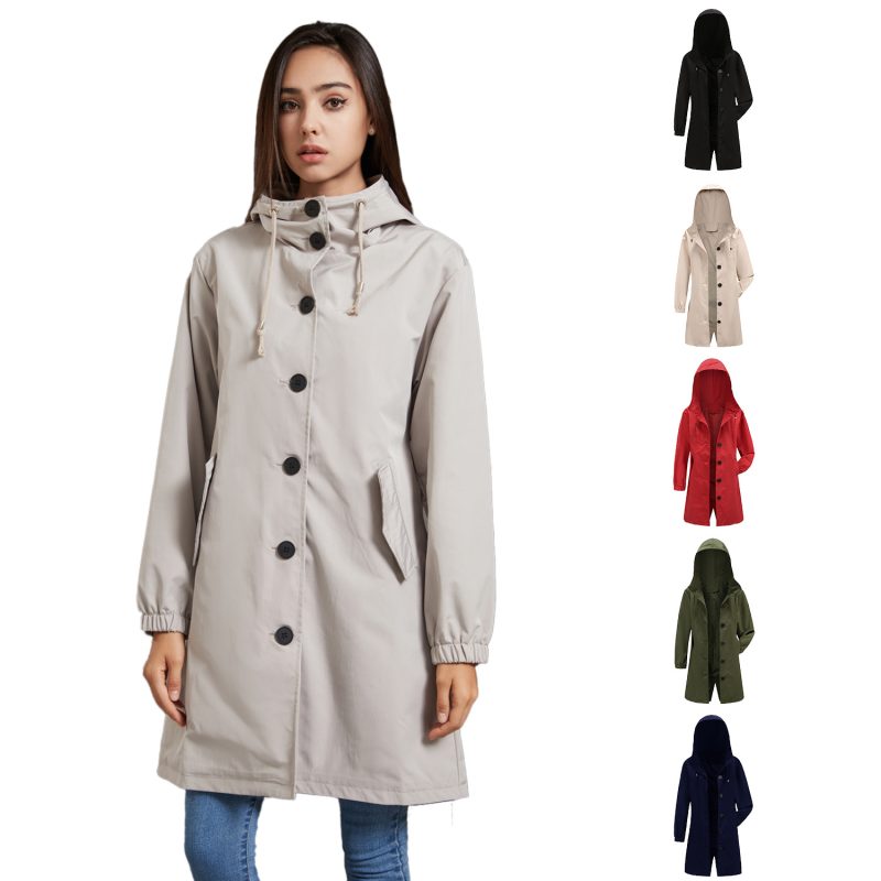 Waterproof Anorak Women's Loose Plus Size Trench Coat - Image 2