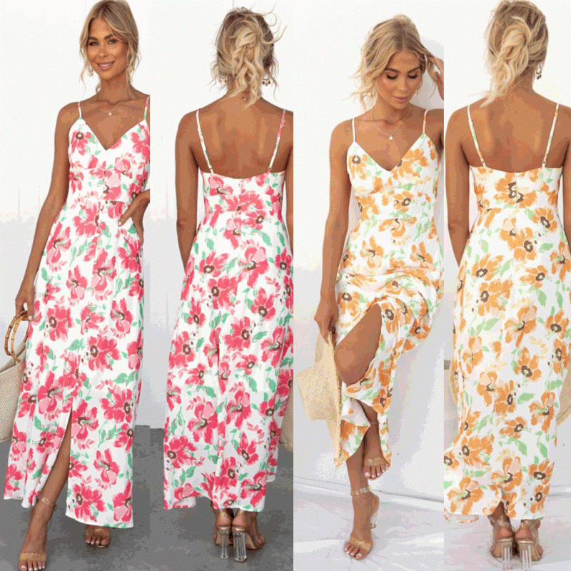 Vintage Floral Spaghetti-Strap Dress - Spring/Summer - Image 5