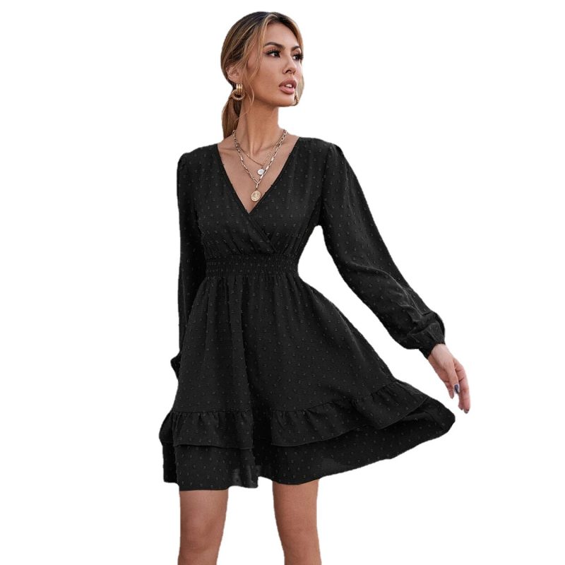 New A-Line High Waist Office Dress - Long Sleeve - Image 4