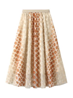 Embroidered Floral Tulle Skirt: Summer Exquisiteness