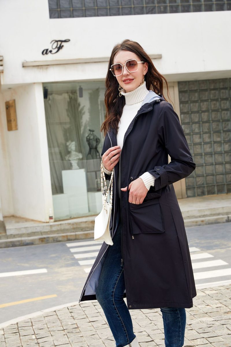 Waterproof Hooded Trench Coat - Image 2