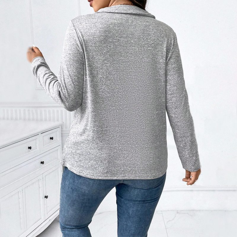 Plus Size Sailor Collar Asymmetric Blouse - Image 4