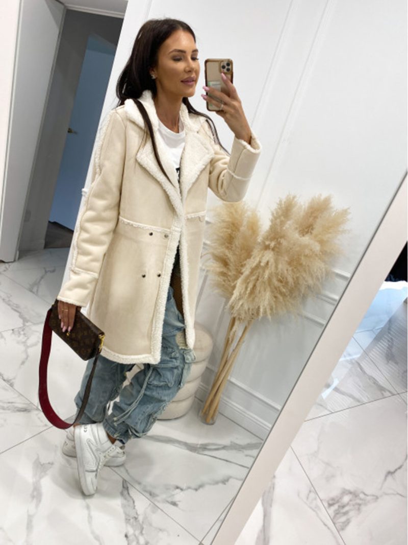 Lambswool Splicing Coat - Autumn/Winter Style - Image 3