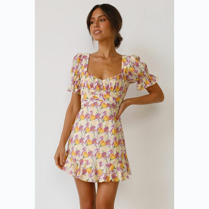 Digital Floral Print A-Line Dress - Spring/Summer - Image 3