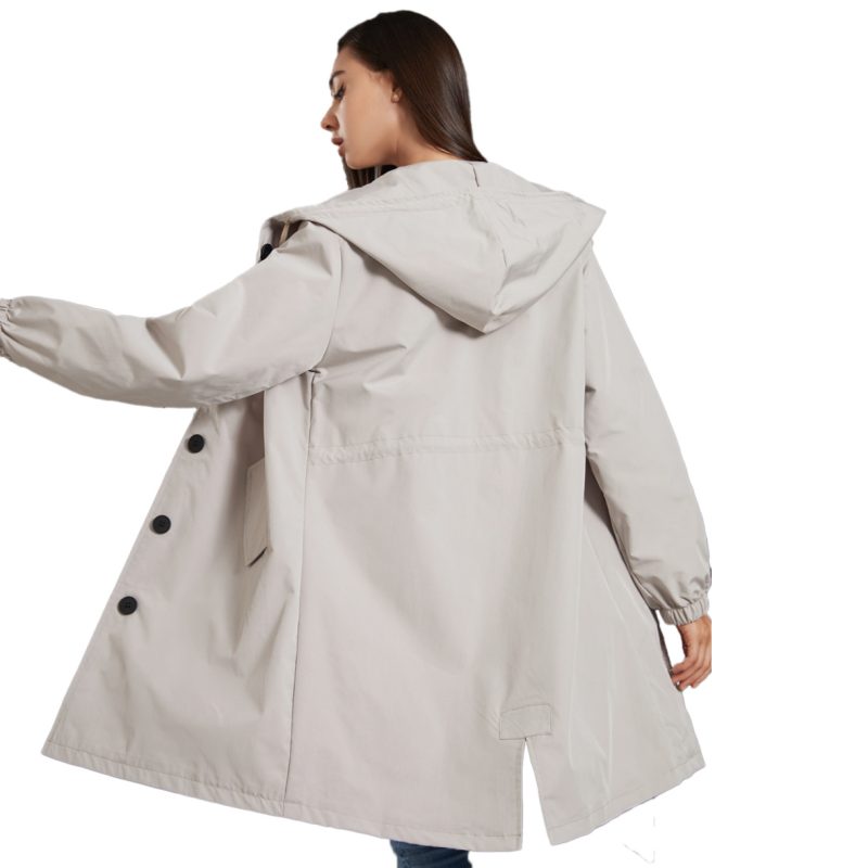 Waterproof Anorak Women's Loose Plus Size Trench Coat - Image 3